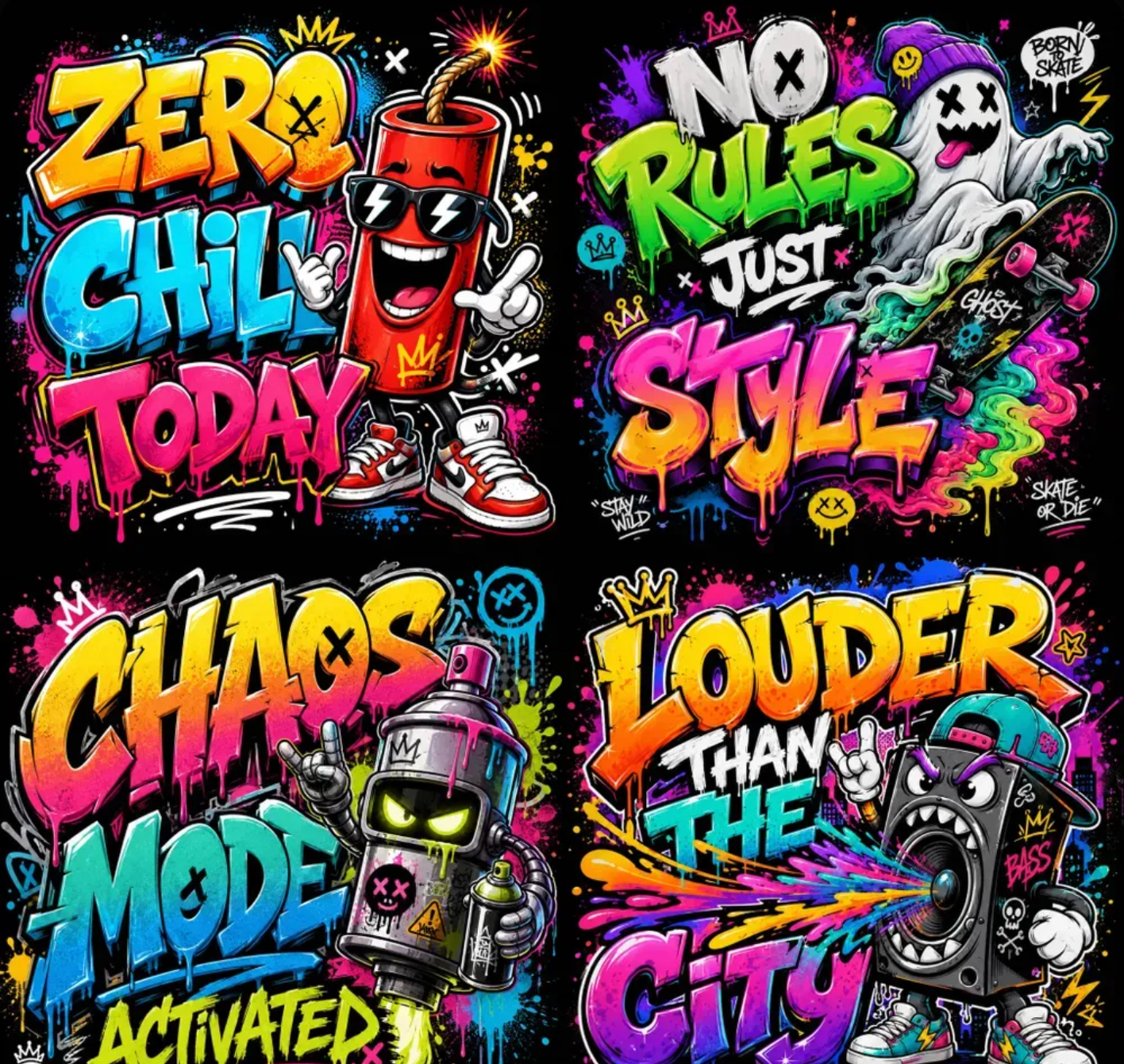 Urban Graffiti Word Art Explosions