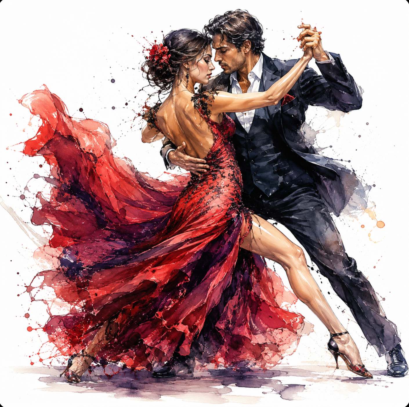 Elegant Motion Watercolor Characters