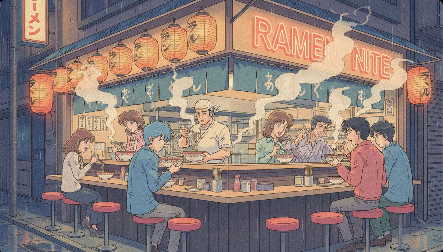 90s Retro Aesthetic Anime Illustrations