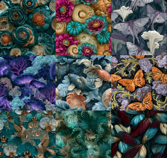Bioluminescent Fossil Garden Patterns