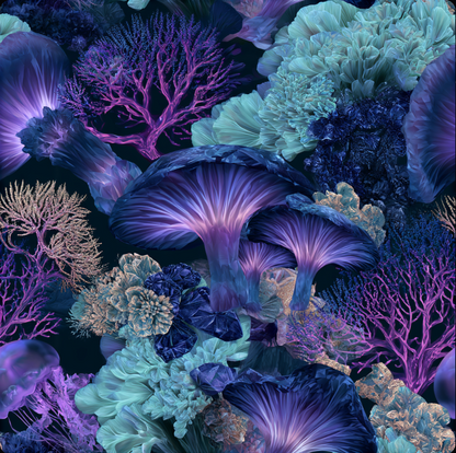 Bioluminescent Fossil Garden Patterns