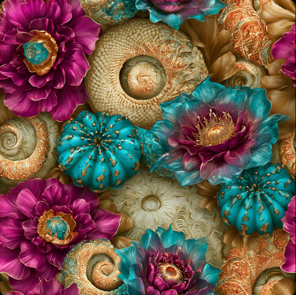 Bioluminescent Fossil Garden Patterns