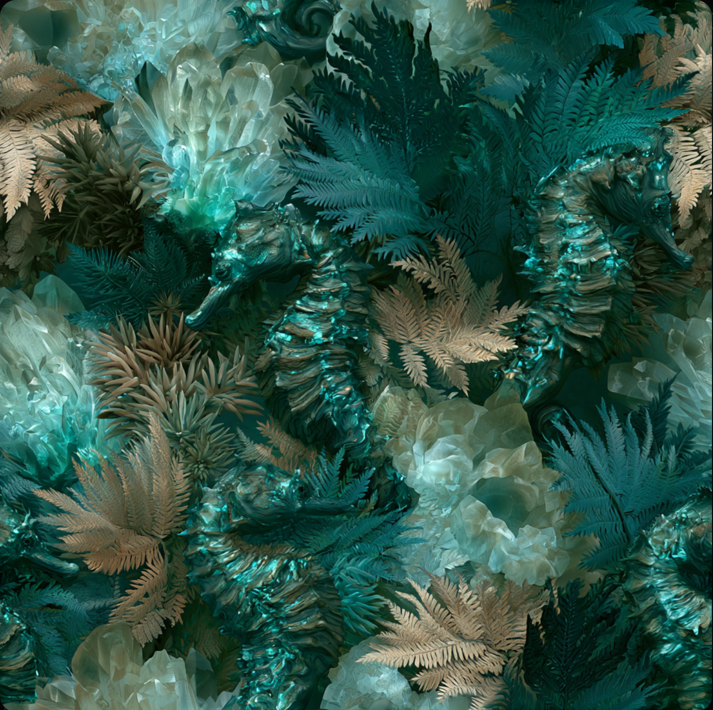 Bioluminescent Fossil Garden Patterns