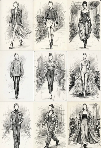 Couture Fashion Pencil Sketches