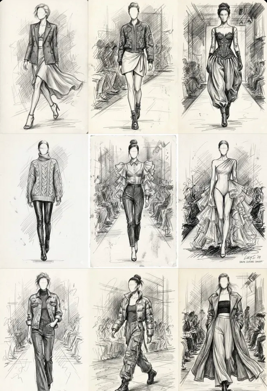 Couture Fashion Pencil Sketches