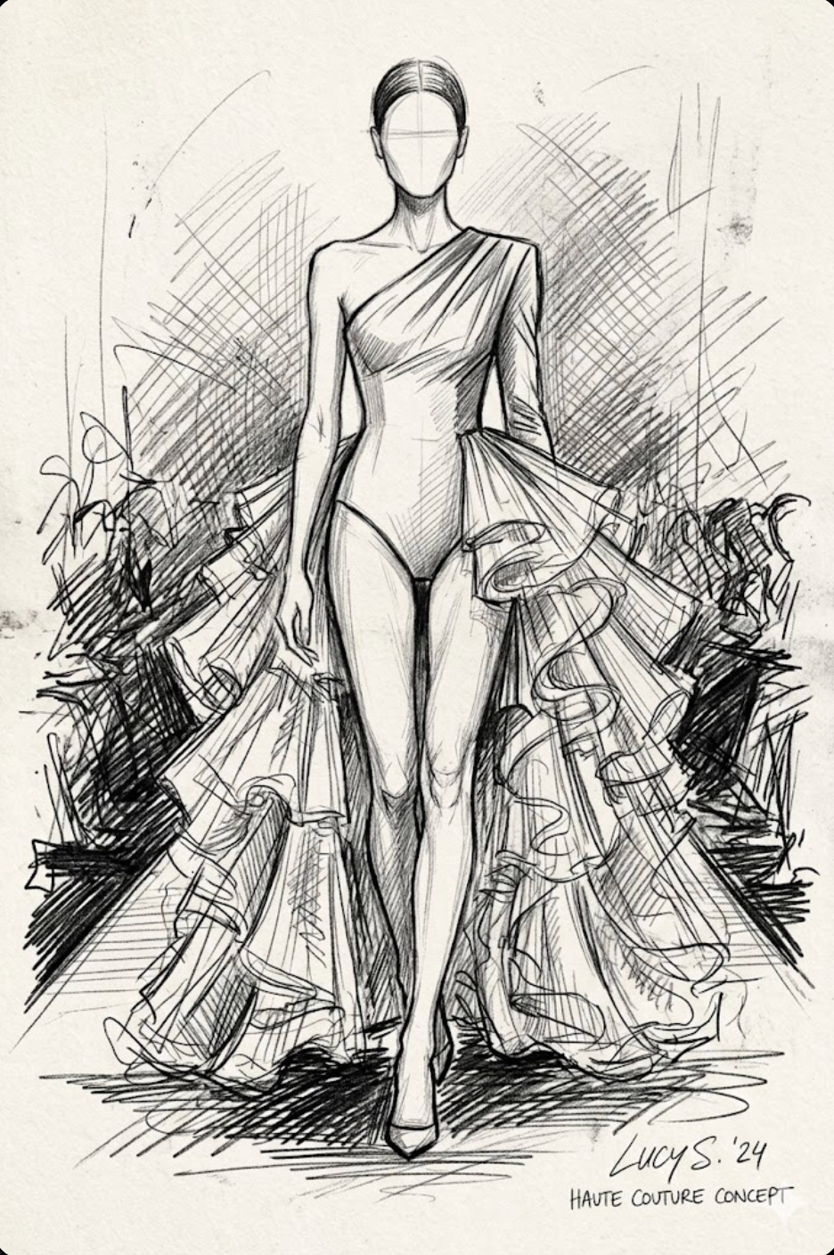 Couture Fashion Pencil Sketches