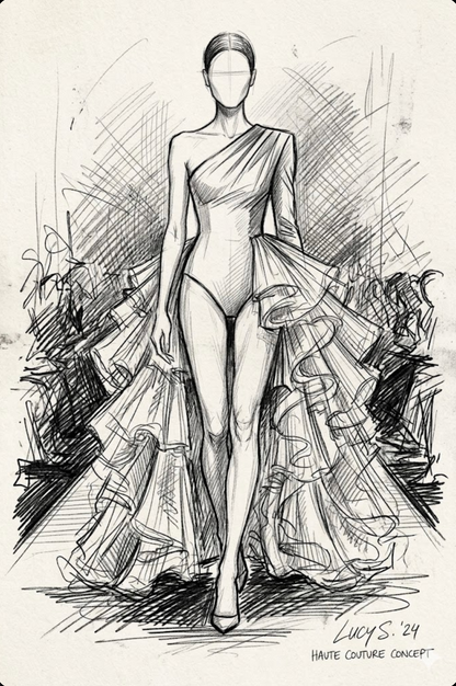 Couture Fashion Pencil Sketches