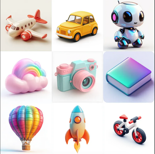3D Cartoon Icons For Social Media