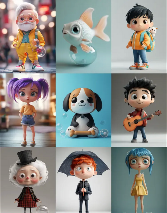 3D Realistic Cartoon Figurines